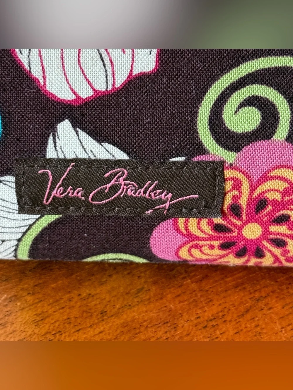 Retired Vera Bradley Mod Floral Pattern Jewelry Case Brown Pink Green Red White